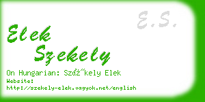 elek szekely business card